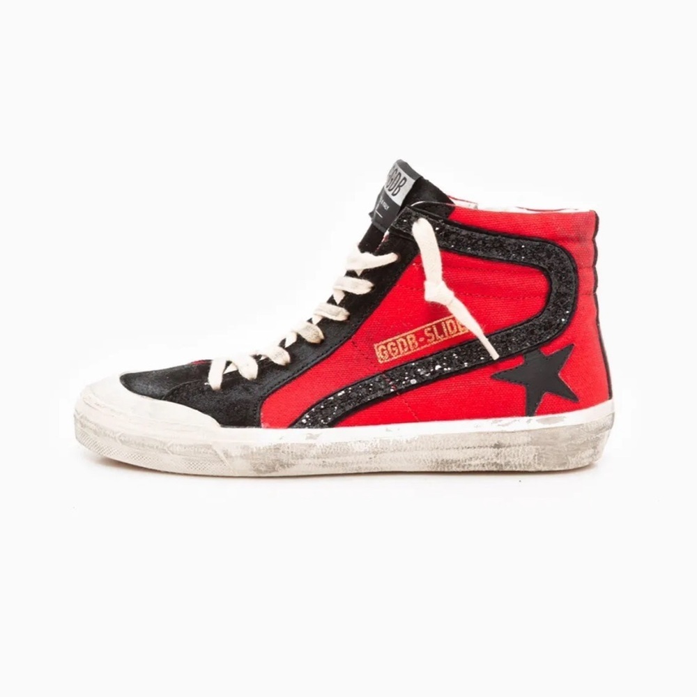 Golden Goose Wmns Slide Sneaker 'Penstar - Red Black - Picture 2 of 6